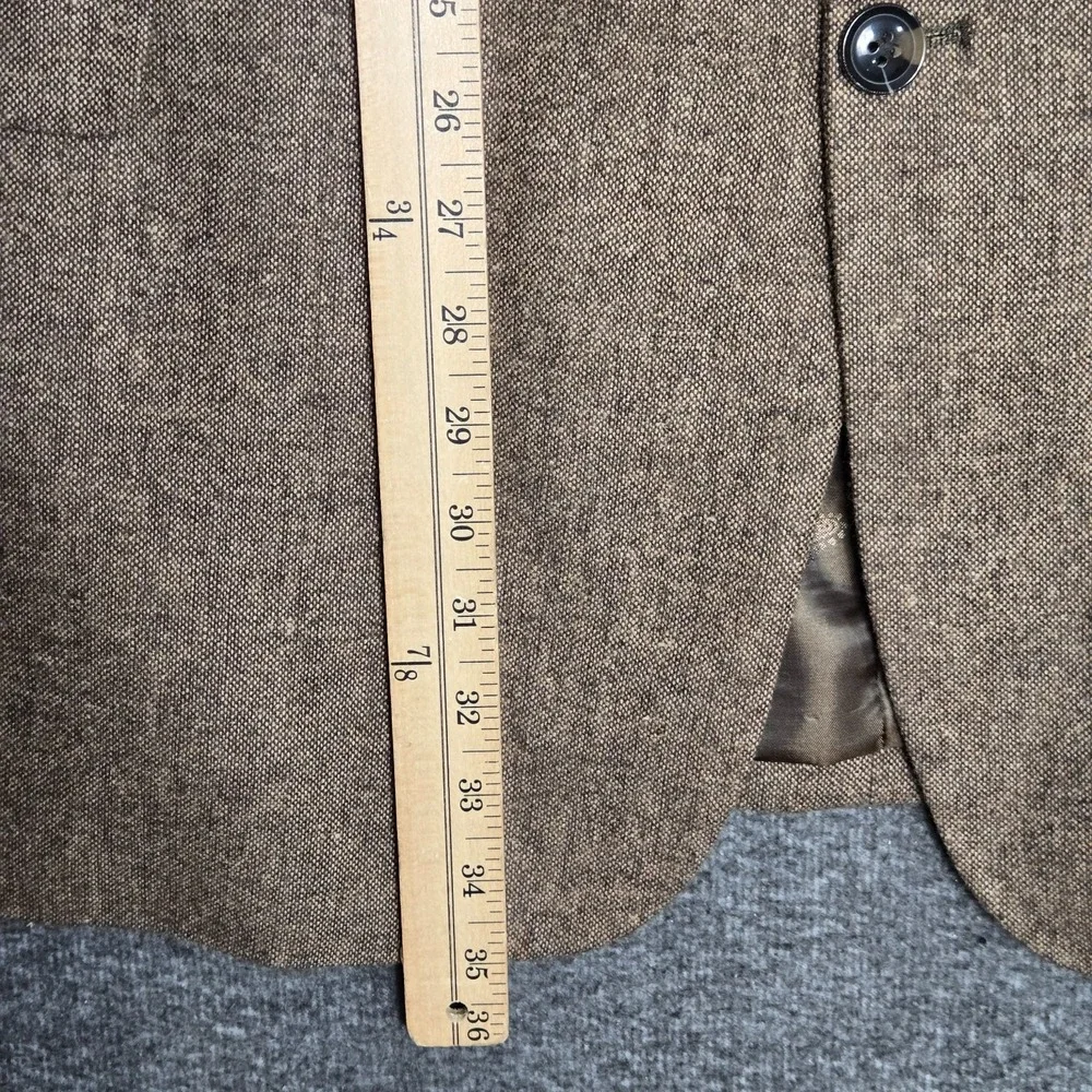 Linea Uomo Luxury Tweed Blazer Sport Coat Sz 56 Long Wool Shoulder‎ Patch